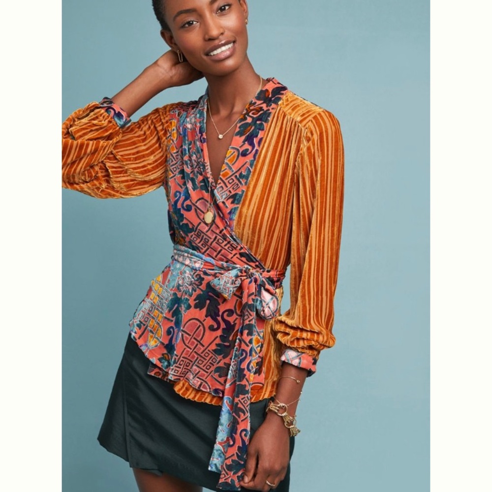 COPY - Moulinette Soures velvet wrap top.